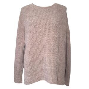 Pink Rose Beige Sweater Neutral Cozy Minimalist Size Medium